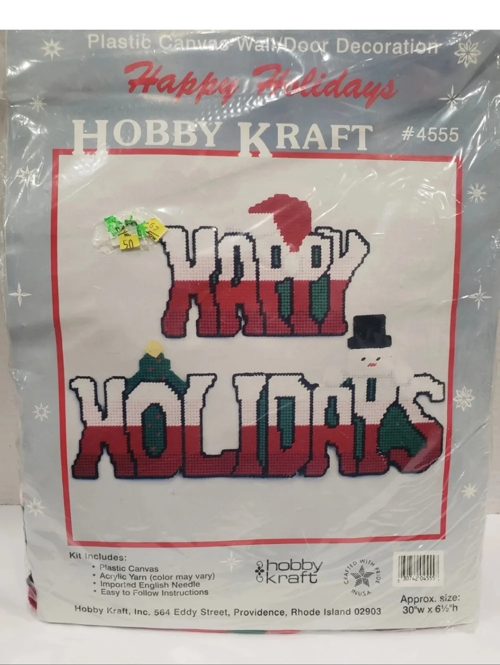 Vintage Hobby Kraft Happy Holidays Plastic/Canvas Wall/Door Decoration Kit